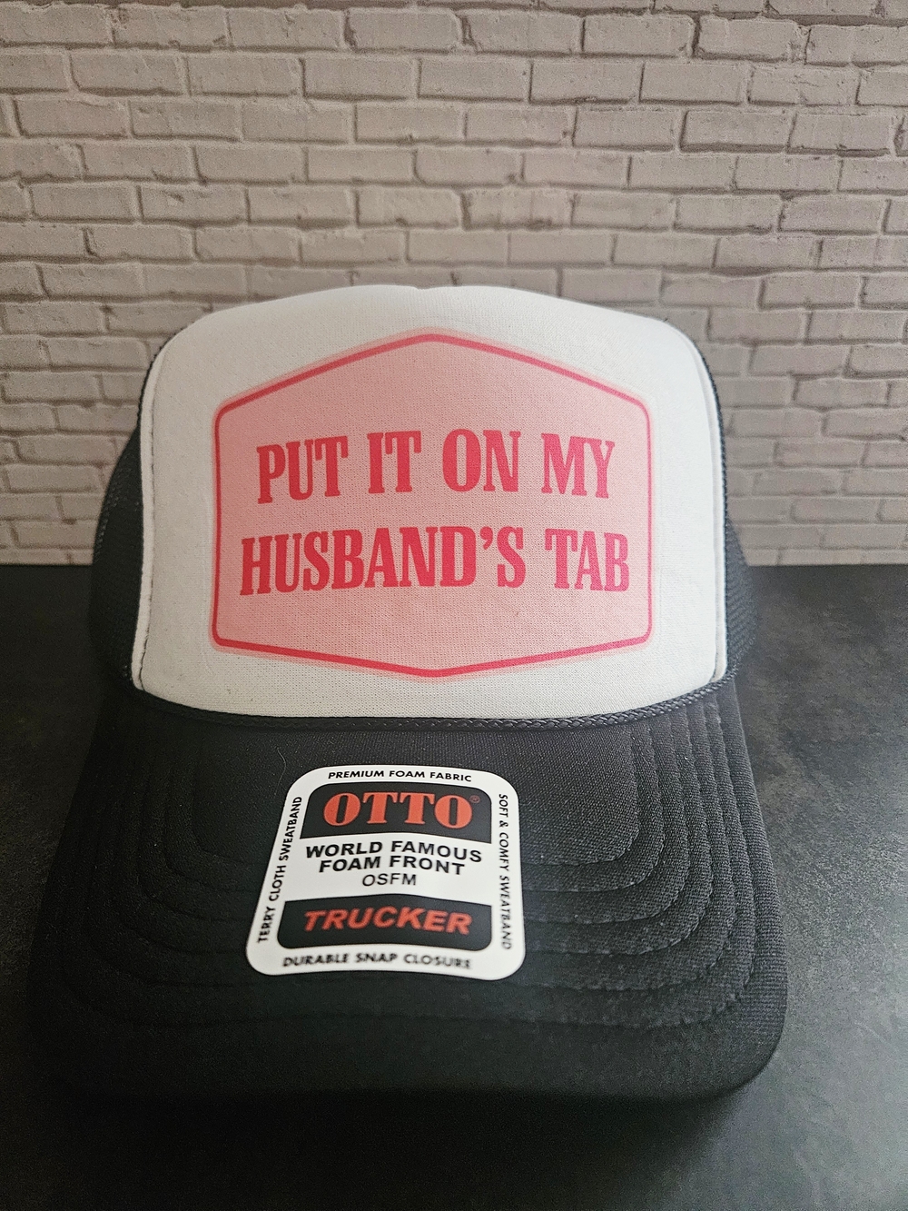 "Put It On My Husband's Tab" Trucker Hat